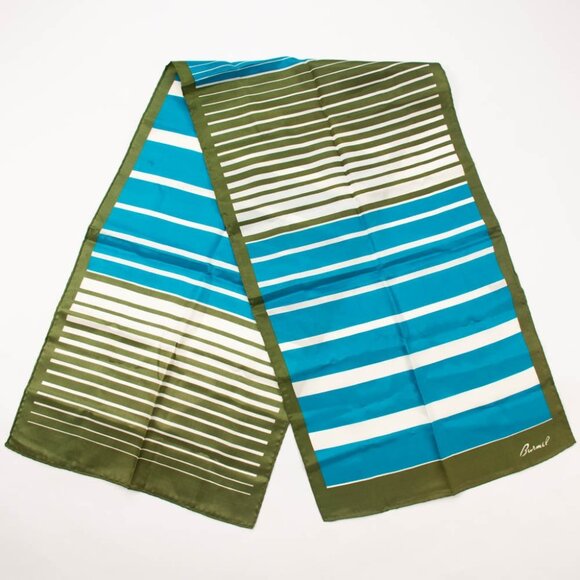Burmel Striped Long Scarf Vintage Accessories made in Japan - Picture 1 of 5